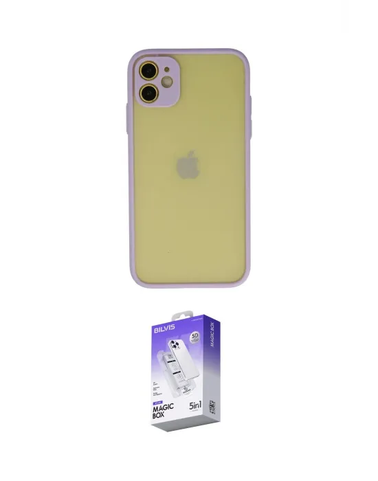 ieg™ iPhone 11 Kılıf Ahenk Çizgi Serisi - Siyah Bilvis 5in1 3D Magic Cam Ekran Koruyucu
