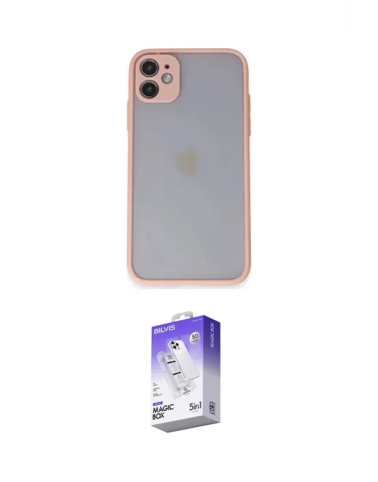 ieg™ iPhone 11 Kılıf Ahenk Çizgi Serisi - Siyah Bilvis 5in1 3D Magic Cam Ekran Koruyucu
