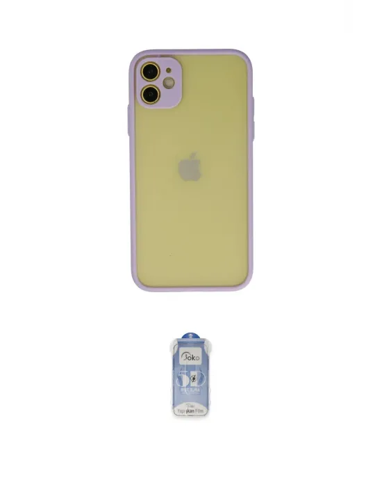 ieg™ iPhone 11 Kılıf Ahenk Çizgi Serisi - Siyah Joko Magic 5D Cam
