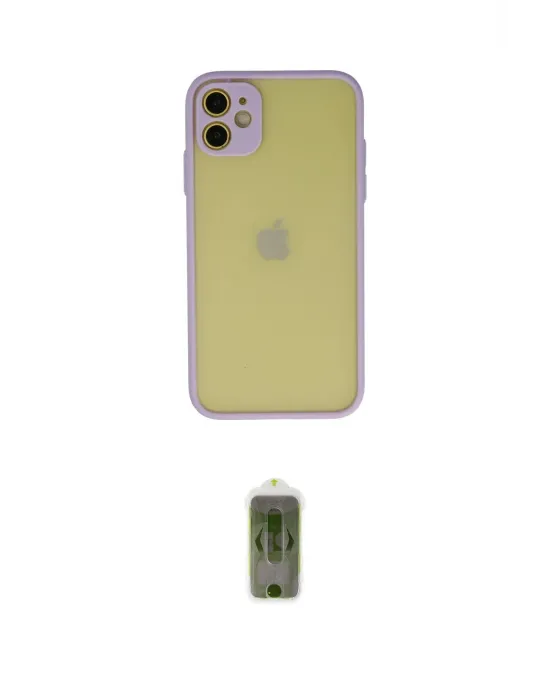 ieg™ iPhone 11 Kılıf Ahenk Çizgi Serisi - Siyah Joko Magic 5D Hayalet Cam