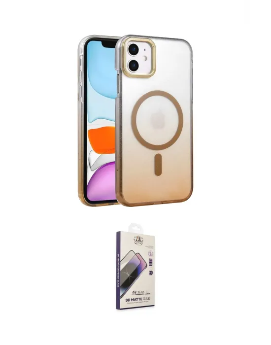 ieg™ iPhone 11 Kılıf Ahenk Doku Özel Seri - Siyah Bilvis 3D Mat Cam Ekran Koruyucu