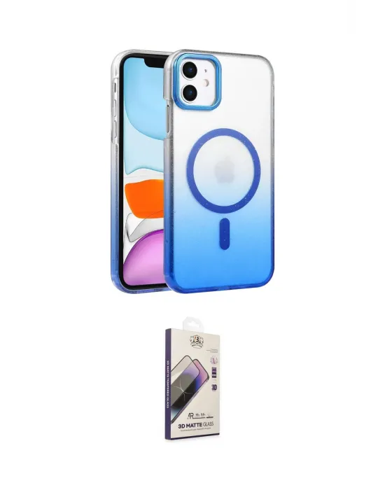 ieg™ iPhone 11 Kılıf Ahenk Doku Özel Seri - Siyah Bilvis 3D Mat Cam Ekran Koruyucu