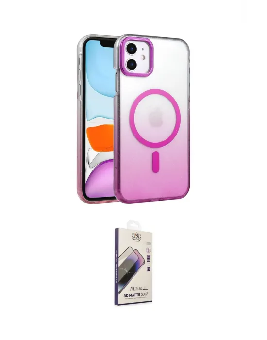 ieg™ iPhone 11 Kılıf Ahenk Doku Özel Seri - Siyah Bilvis 3D Mat Cam Ekran Koruyucu