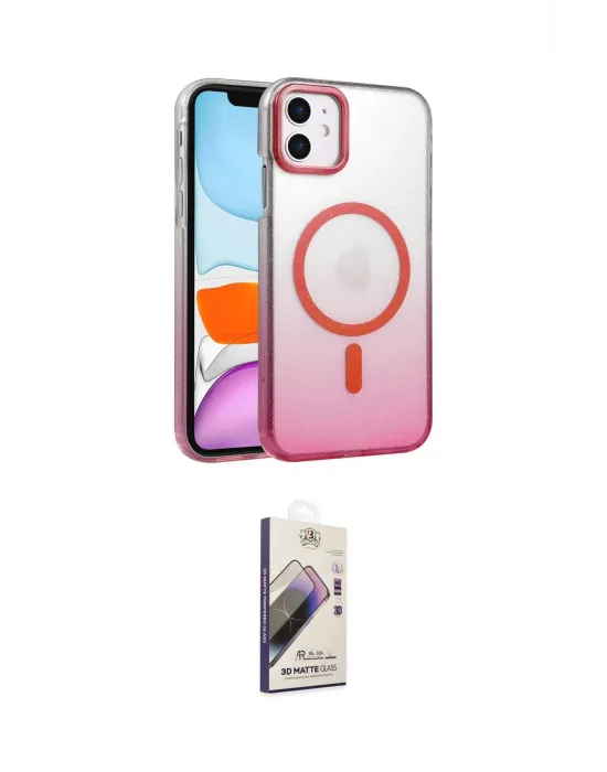 ieg™ iPhone 11 Kılıf Ahenk Doku Özel Seri - Siyah Bilvis 3D Mat Cam Ekran Koruyucu