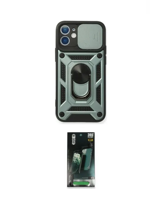 ieg™ iPhone 11 Kılıf Ahenk Klasik - Şeffaf 360 Full Body Arka Koruyucu