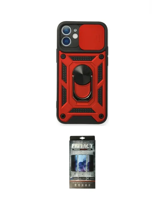 ieg™ iPhone 11 Kılıf Ahenk Klasik - Siyah 34D Hayalet Izgaralı Cam