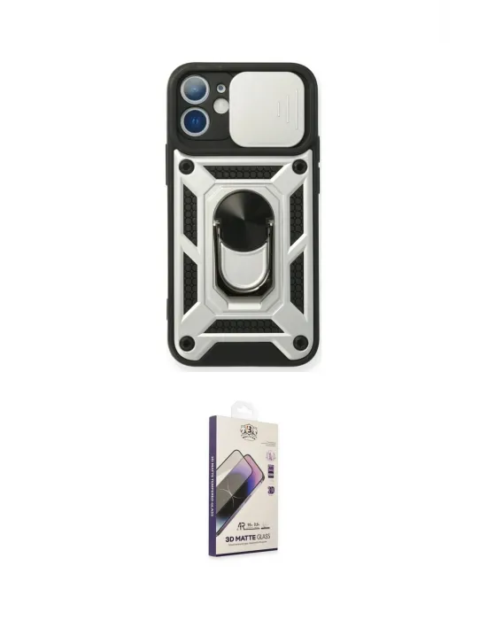 ieg™ iPhone 11 Kılıf Ahenk Klasik - Siyah Bilvis 3D Mat Cam Ekran Koruyucu