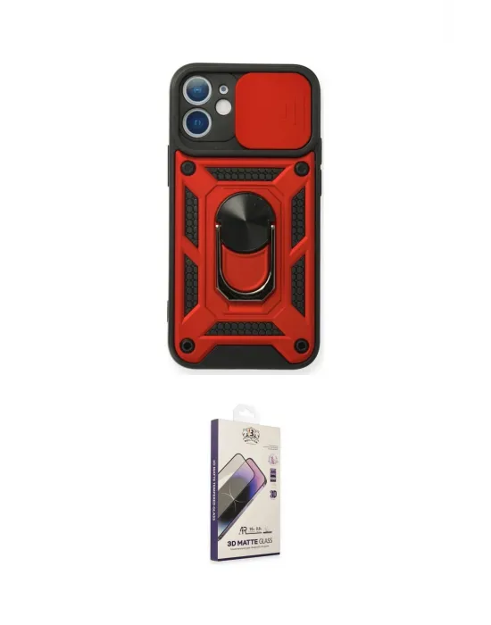 ieg™ iPhone 11 Kılıf Ahenk Klasik - Siyah Bilvis 3D Mat Cam Ekran Koruyucu