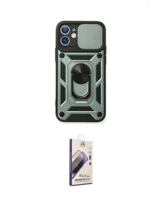 ieg™ iPhone 11 Kılıf Ahenk Klasik - Siyah Bilvis 3D Mat Cam Ekran Koruyucu
