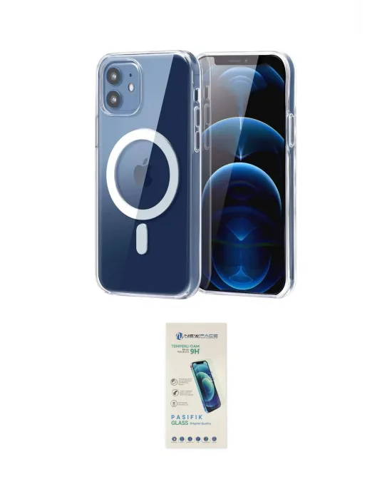 ieg™ iPhone 11 Kılıf Ahenk Minimal Serisi - Şeffaf Pasifik Cam Ekran Koruyucu