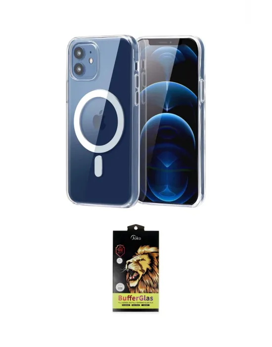 ieg™ iPhone 11 Kılıf Ahenk Minimal Serisi - Siyah Buffer Cam Ekran Koruyucu