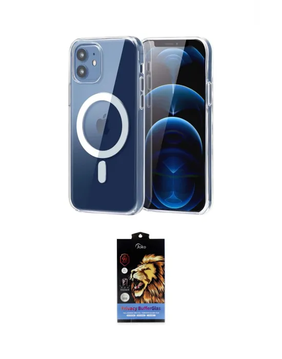 ieg™ iPhone 11 Kılıf Ahenk Minimal Serisi - Siyah Buffer Hayalet Cam Ekran Koruyucu