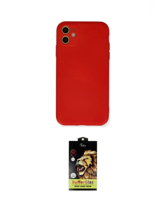 ieg™ iPhone 11 Kılıf Ahenk Serisi - Siyah Buffer Cam Ekran Koruyucu