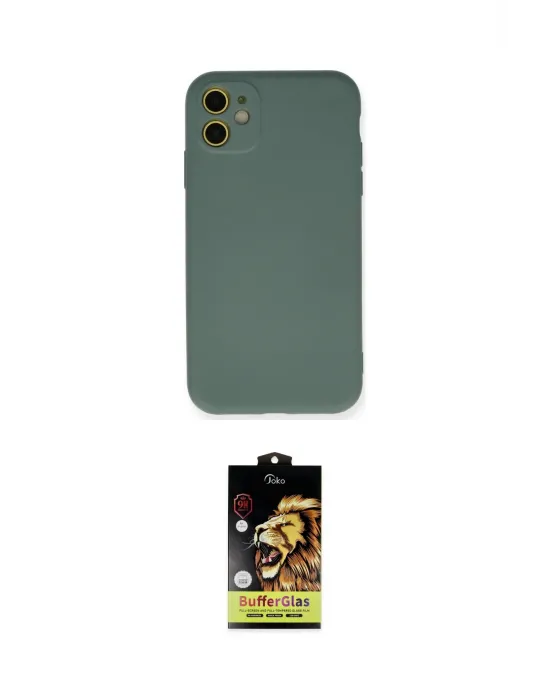 ieg™ iPhone 11 Kılıf Ahenk Serisi - Siyah Buffer Cam Ekran Koruyucu