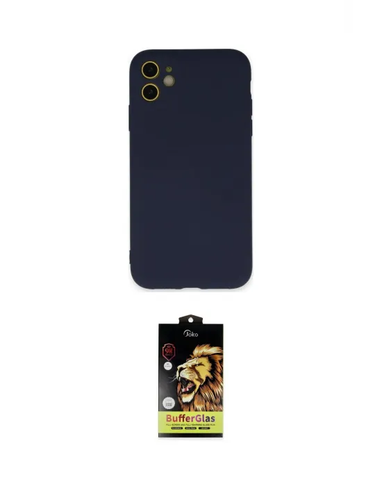 ieg™ iPhone 11 Kılıf Ahenk Serisi - Siyah Buffer Cam Ekran Koruyucu