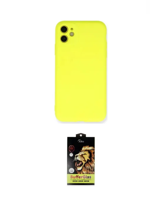 ieg™ iPhone 11 Kılıf Ahenk Serisi - Siyah Buffer Cam Ekran Koruyucu