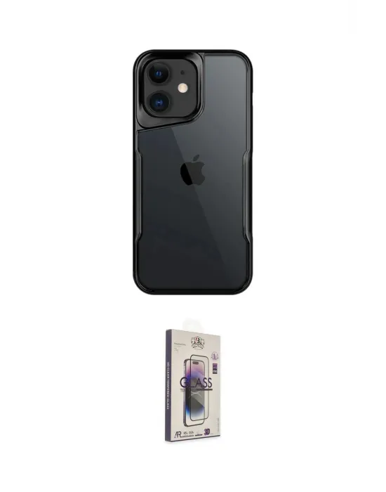 ieg™ iPhone 11 Kılıf Akış Çizgi Koleksiyonu - Siyah Bilvis 3D Cam Ekran Koruyucu