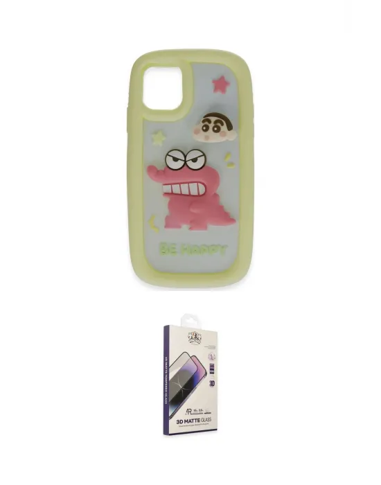 ieg™ iPhone 11 Kılıf Akış Yansıma - Siyah Bilvis 3D Mat Cam Ekran Koruyucu