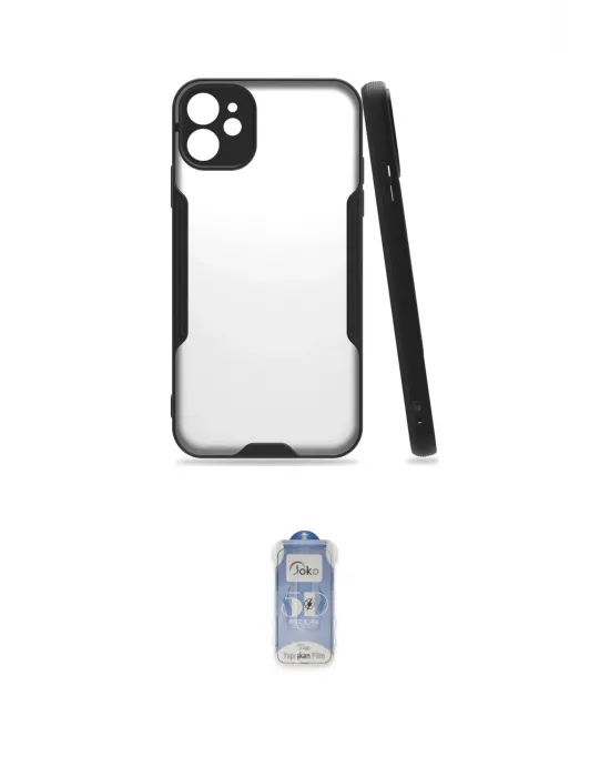 ieg™ iPhone 11 Kılıf Atlas Asil Serisi - Siyah Joko Magic 5D Cam