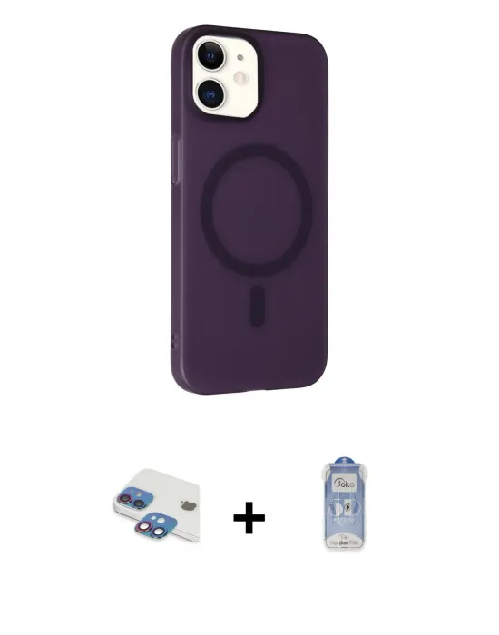 ieg™ iPhone 11 Kılıf Çekirdek Modern Prime - Siyah Joko Magic 5D Cam + Pers Alüminyum Kamera Lens - GI