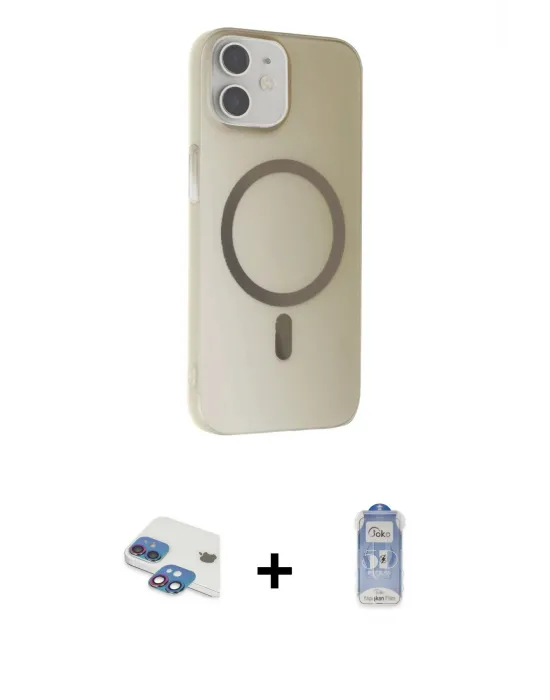ieg™ iPhone 11 Kılıf Çekirdek Modern Prime - Siyah Joko Magic 5D Cam + Pers Alüminyum Kamera Lens - GI