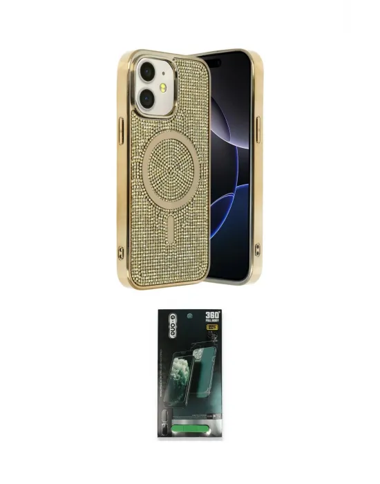 ieg™ iPhone 11 Kılıf Eksen Çizgi - Siyah 360 Mat Full Body Arka Koruyucu