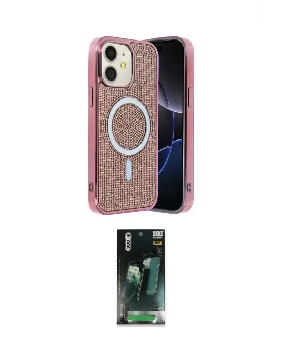 ieg™ iPhone 11 Kılıf Eksen Çizgi - Siyah 360 Mat Full Body Arka Koruyucu