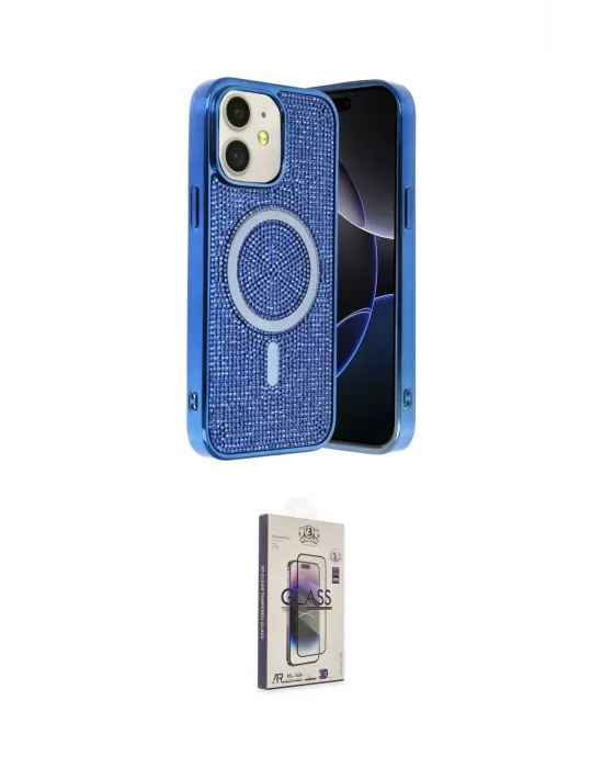 ieg™ iPhone 11 Kılıf Eksen Çizgi - Siyah Bilvis 3D Cam Ekran Koruyucu