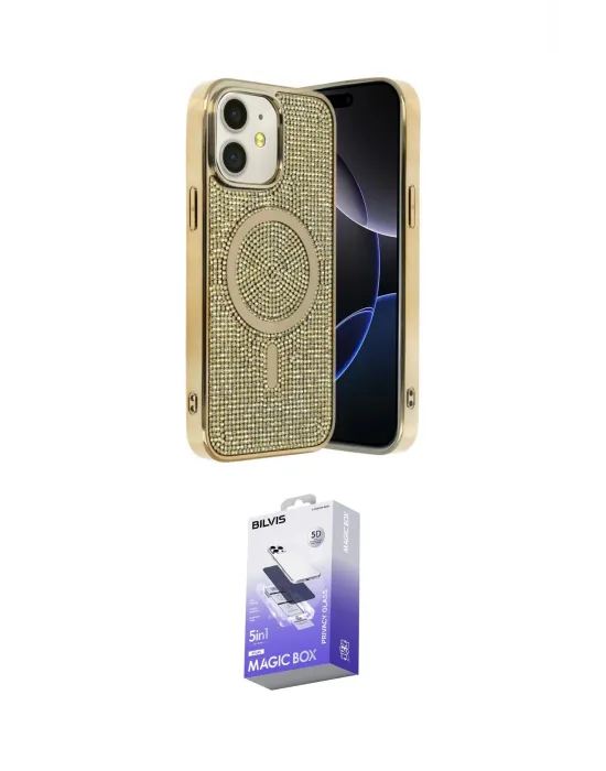 ieg™ iPhone 11 Kılıf Eksen Çizgi - Siyah Bilvis 5in1 5D Magic Hayalet Cam Ekran Koruyucu