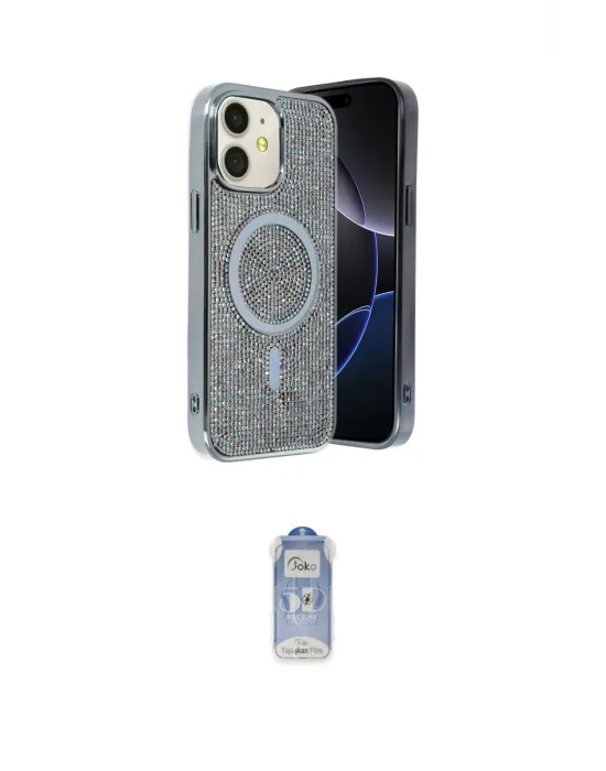 ieg™ iPhone 11 Kılıf Eksen Çizgi - Siyah Joko Magic 5D Cam