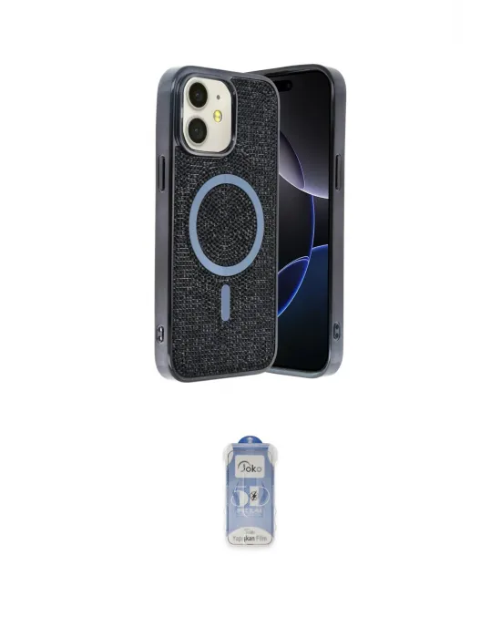ieg™ iPhone 11 Kılıf Eksen Çizgi - Siyah Joko Magic 5D Cam