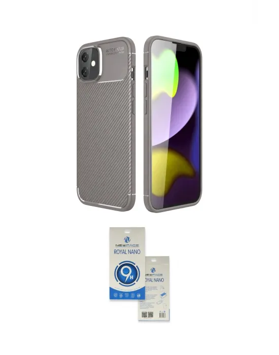 ieg™ iPhone 11 Kılıf Eksen Form Prime - Şeffaf Royal Nano Ekran Koruyucu