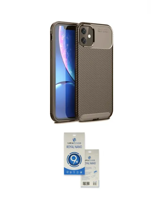 ieg™ iPhone 11 Kılıf Eksen Form Prime - Şeffaf Royal Nano Ekran Koruyucu