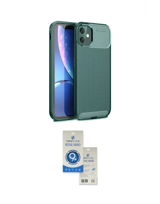 ieg™ iPhone 11 Kılıf Eksen Form Prime - Şeffaf Royal Nano Ekran Koruyucu