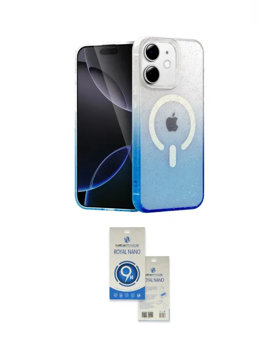 ieg™ iPhone 11 Kılıf Eksen Minimal Özel Seri - Şeffaf Royal Nano Ekran Koruyucu