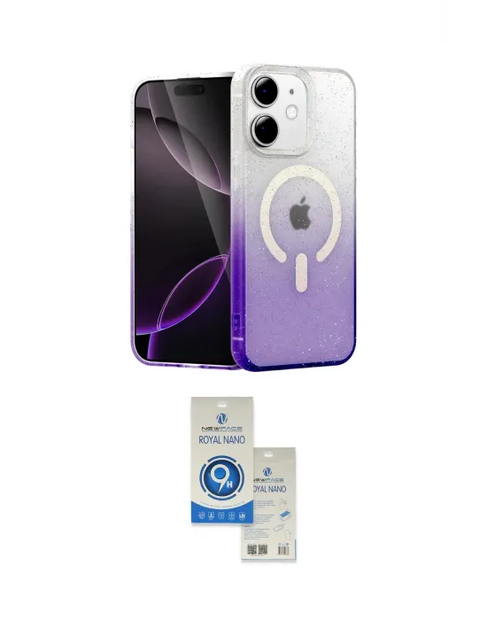 ieg™ iPhone 11 Kılıf Eksen Minimal Özel Seri - Şeffaf Royal Nano Ekran Koruyucu