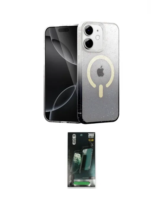 ieg™ iPhone 11 Kılıf Eksen Minimal Özel Seri - Siyah 360 Mat Full Body Arka Koruyucu