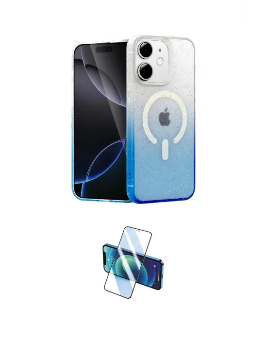 ieg™ iPhone 11 Kılıf Eksen Minimal Özel Seri - Siyah 3D Antistatik Cam Ekran Koruyucu