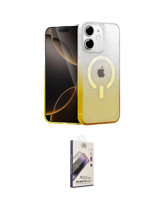 ieg™ iPhone 11 Kılıf Eksen Minimal Özel Seri - Siyah Bilvis 3D Mat Cam Ekran Koruyucu