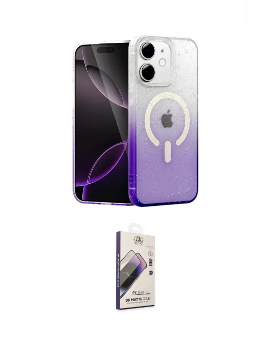 ieg™ iPhone 11 Kılıf Eksen Minimal Özel Seri - Siyah Bilvis 3D Mat Cam Ekran Koruyucu