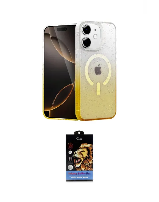 ieg™ iPhone 11 Kılıf Eksen Minimal Özel Seri - Siyah Buffer Hayalet Cam Ekran Koruyucu