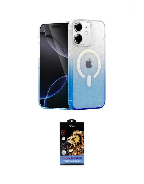 ieg™ iPhone 11 Kılıf Eksen Minimal Özel Seri - Siyah Buffer Hayalet Cam Ekran Koruyucu