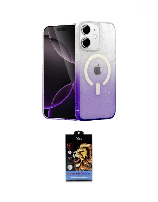 ieg™ iPhone 11 Kılıf Eksen Minimal Özel Seri - Siyah Buffer Hayalet Cam Ekran Koruyucu