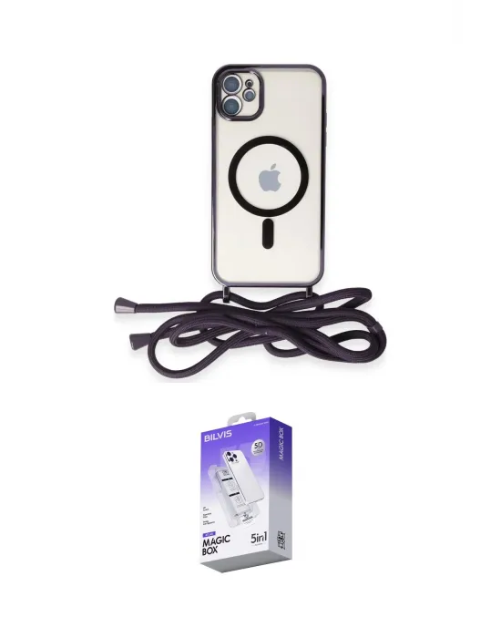ieg™ iPhone 11 Kılıf Eksen Özel Seri - Siyah Bilvis 5in1 3D Magic Cam Ekran Koruyucu