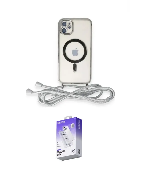 ieg™ iPhone 11 Kılıf Eksen Özel Seri - Siyah Bilvis 5in1 3D Magic Cam Ekran Koruyucu