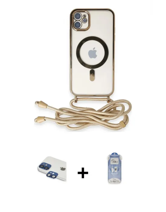 ieg™ iPhone 11 Kılıf Eksen Özel Seri - Siyah Joko Magic 5D Cam + Pers Alüminyum Kamera Lens - LT