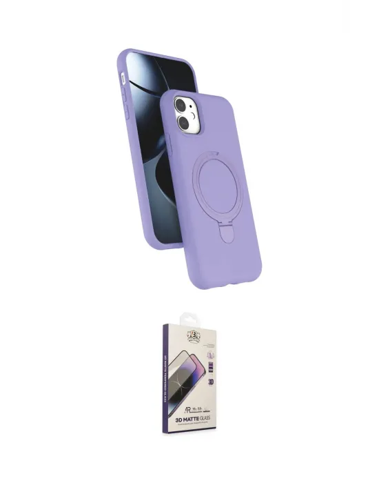 ieg™ iPhone 11 Kılıf İz Işık Koleksiyonu - Siyah Bilvis 3D Mat Cam Ekran Koruyucu