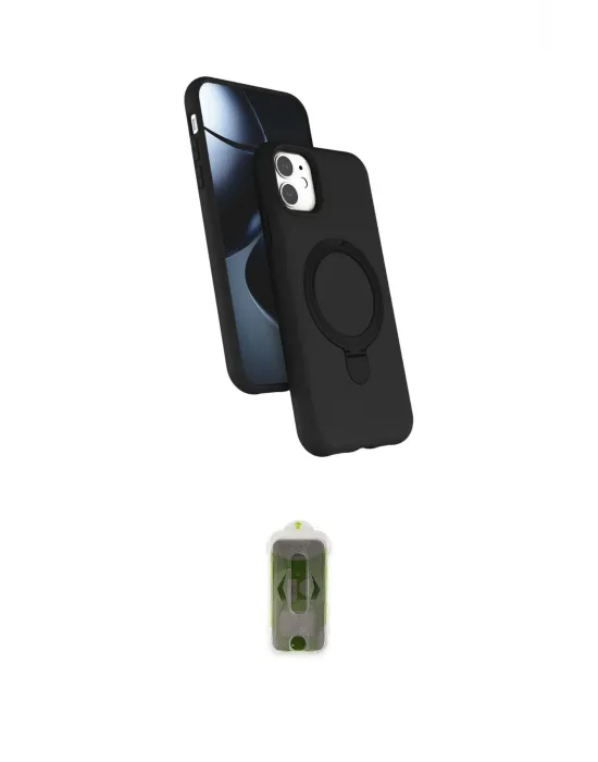 ieg™ iPhone 11 Kılıf İz Işık Koleksiyonu - Siyah Joko Magic 5D Hayalet Cam