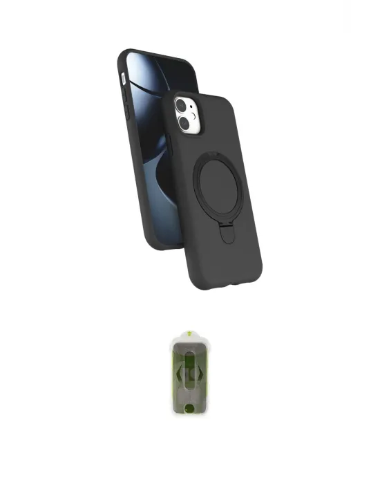 ieg™ iPhone 11 Kılıf İz Işık Koleksiyonu - Siyah Joko Magic 5D Hayalet Cam