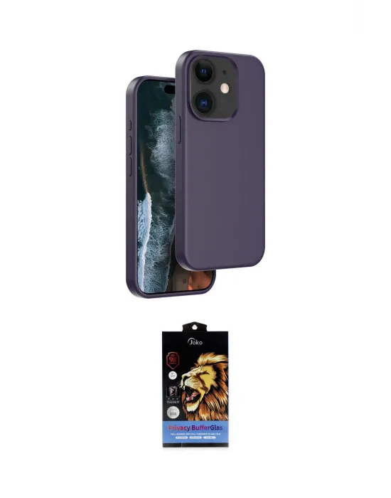 ieg™ iPhone 11 Kılıf Kıvılcım Çizgi Serisi - Siyah Buffer Hayalet Cam Ekran Koruyucu